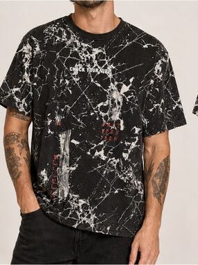 Original  gravity skull check your vibe Black Graphic T-Shirt 2XL